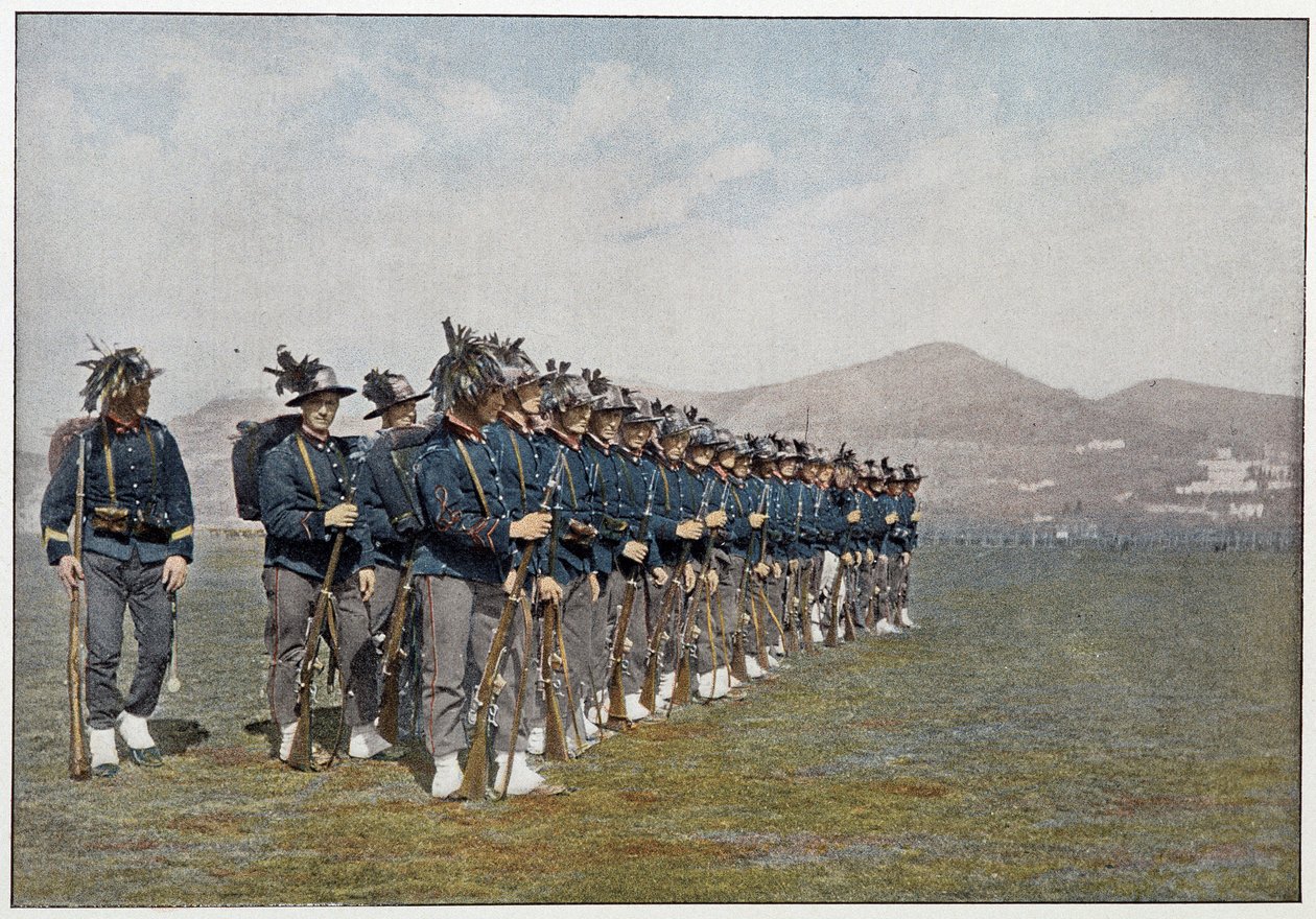 Bersagliers (Bersaglieri) deling af den italienske hær. af Unknown photographer
