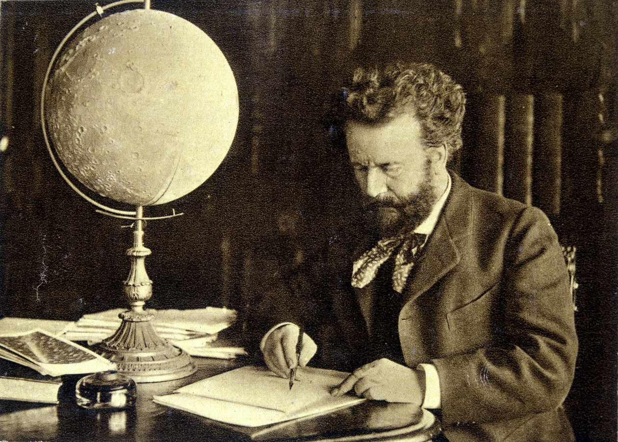 Camille Flammarion ved sit arbejdsbord af Unknown photographer