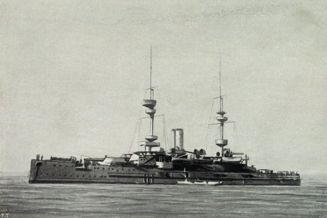 Engelsk slagskib Ocean, sænket under slaget ved Dardanellerne den 18. marts af Unknown photographer
