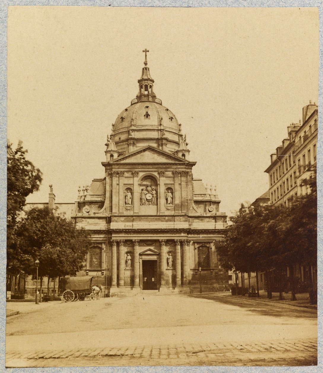 Facade af Sorbonne-kapellet, Paris, ca. 1875-1925 (s/h-foto) af Unknown photographer