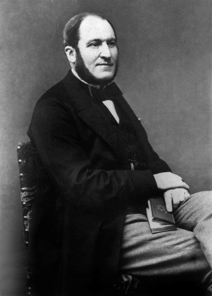 Georges Eugene Haussmann (1809-1891) fransk politiker, der var ansvarlig for byplanlægningen af Paris under 2. imperium af Unknown photographer