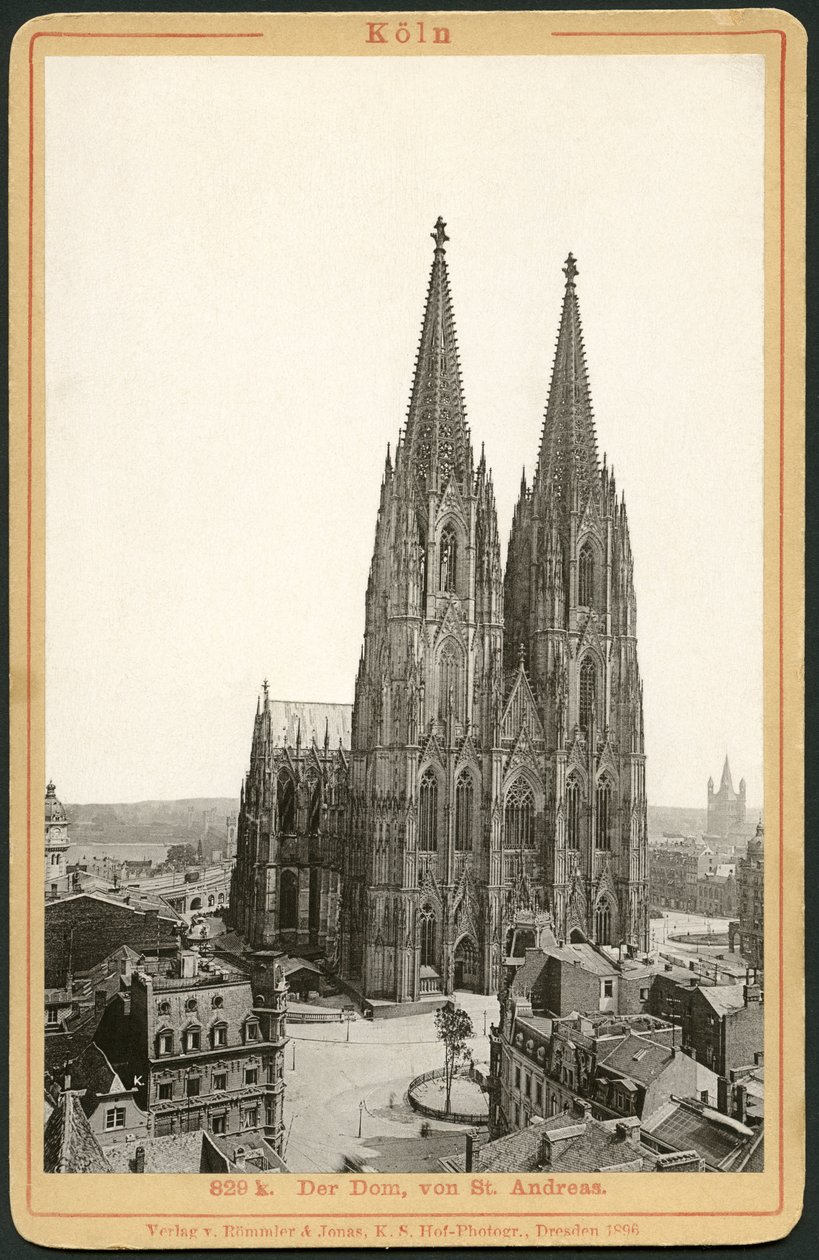 Tyskland, Nordrhein-Westfalen, Köln, domkirke, udgivet af Roemmler og Jonas, Dresden af Unknown photographer
