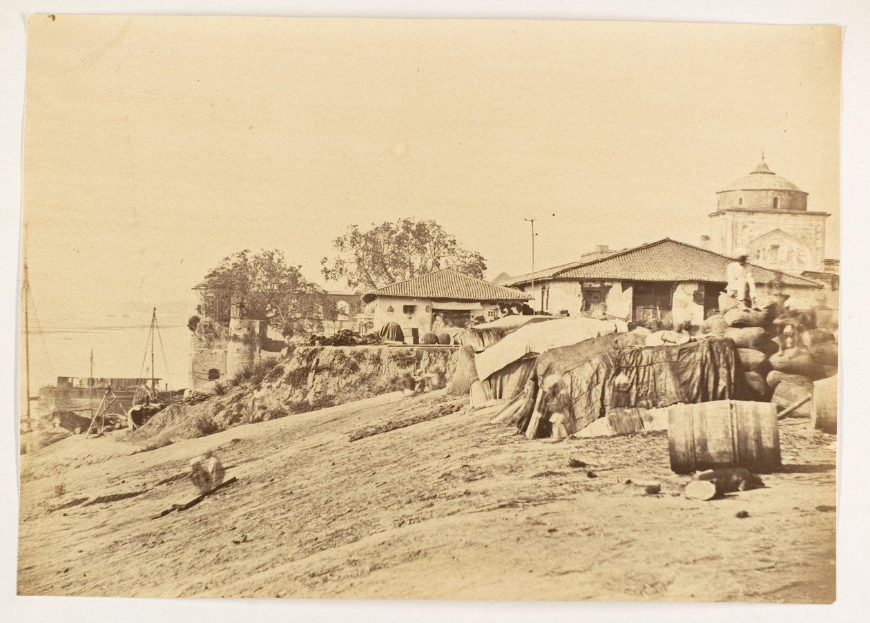 Ghat ved Allahabad Fort, Indien, ca. 1858-61 (foto) af Unknown photographer