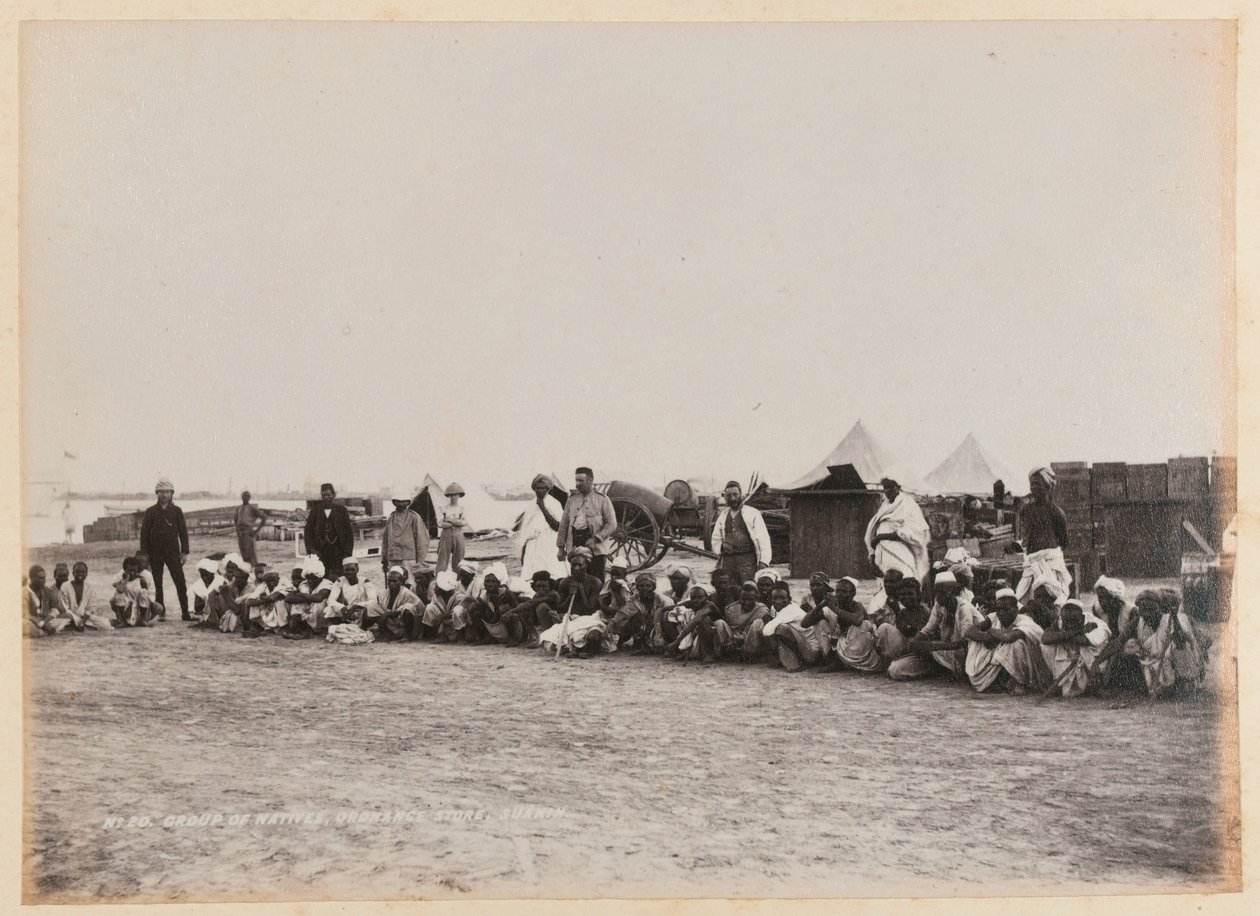 Group of Natives, Ordnance Store, Suakin, 1884 ca af Unknown