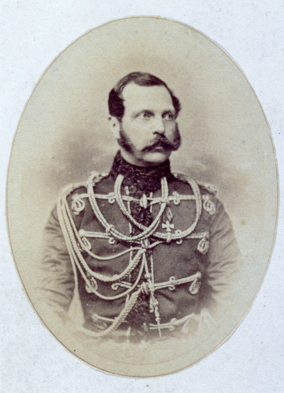 Portræt i halv længde af den russiske zar Alexander II af Unknown photographer