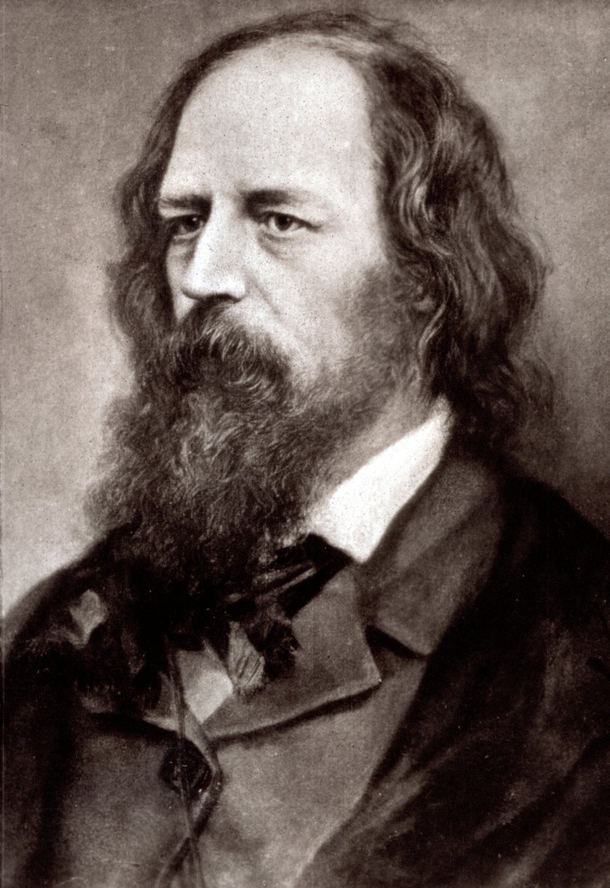 Portræt i halv længde af den berømte engelske digter Alfred Tennyson af Unknown photographer