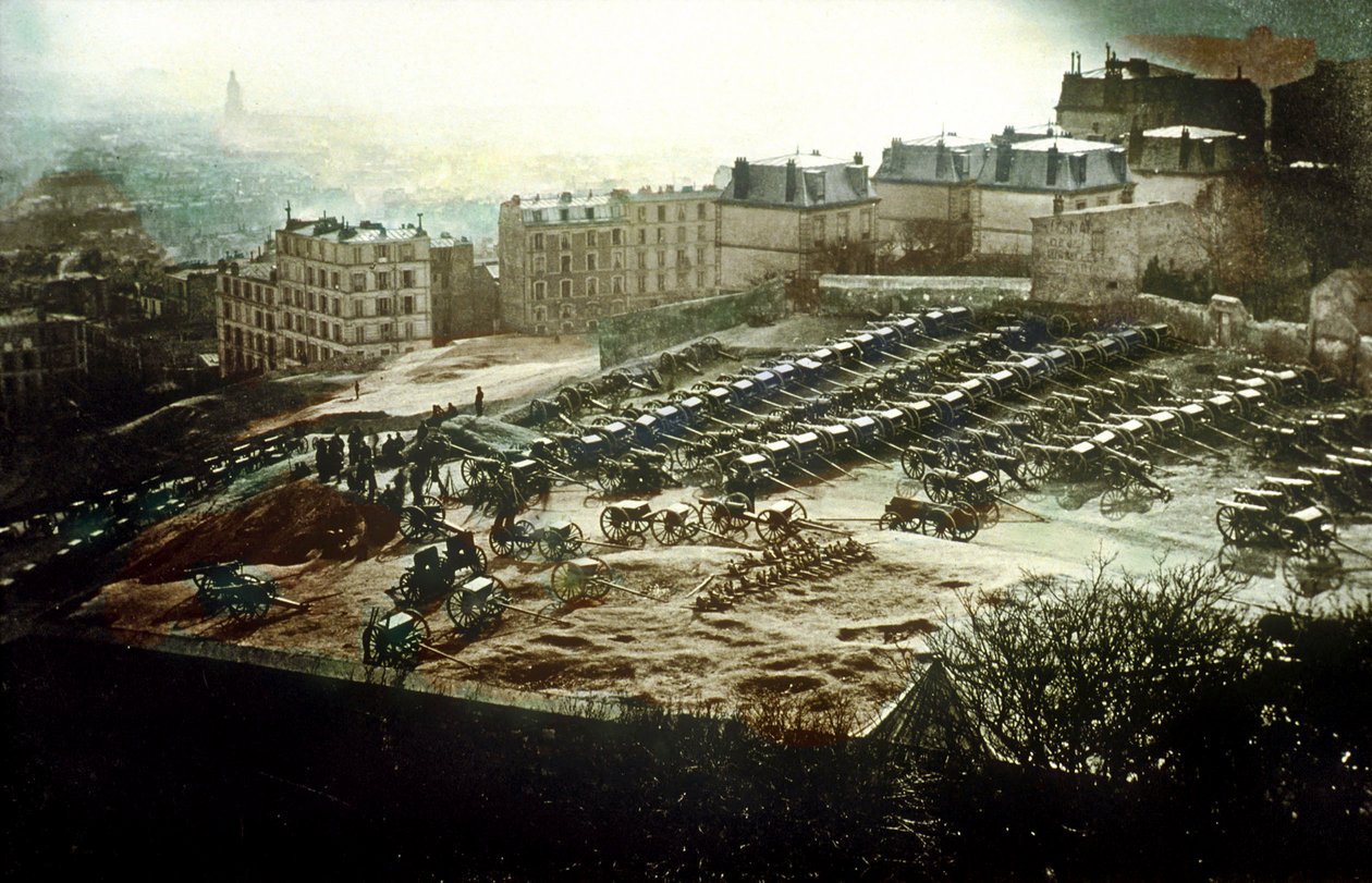 I Montmartre udgør store regeringsvåben en trussel mod Paris 18. marts af Unknown photographer