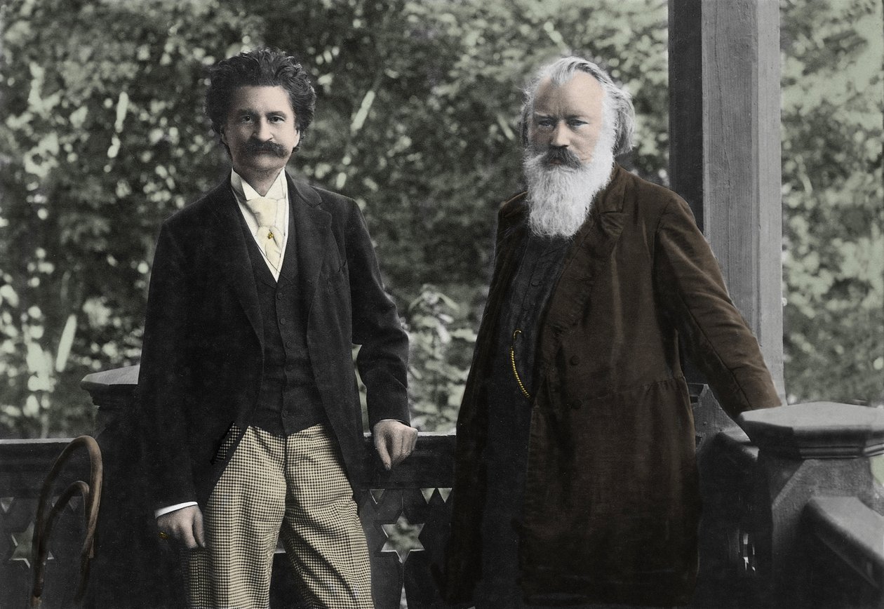 Johannes Brahms (1833-1897) med Johann Strauss (1825 -1899) af Unknown photographer