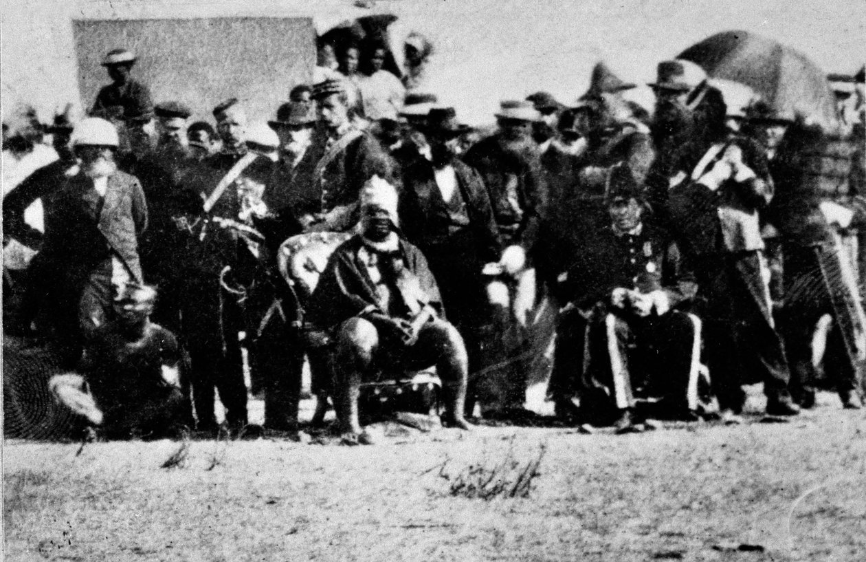 Kong Cetshwayos ?kroning? den 1. september 1873 af Unknown
