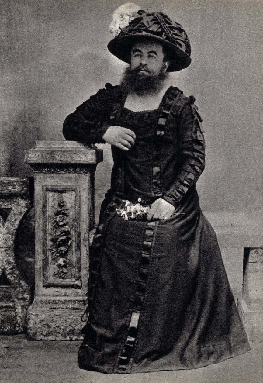 Les Monsters, la femme a skæg. Fotografi, slutningen af det 19. århundrede, Paris. Saml. Selva. af Unknown photographer