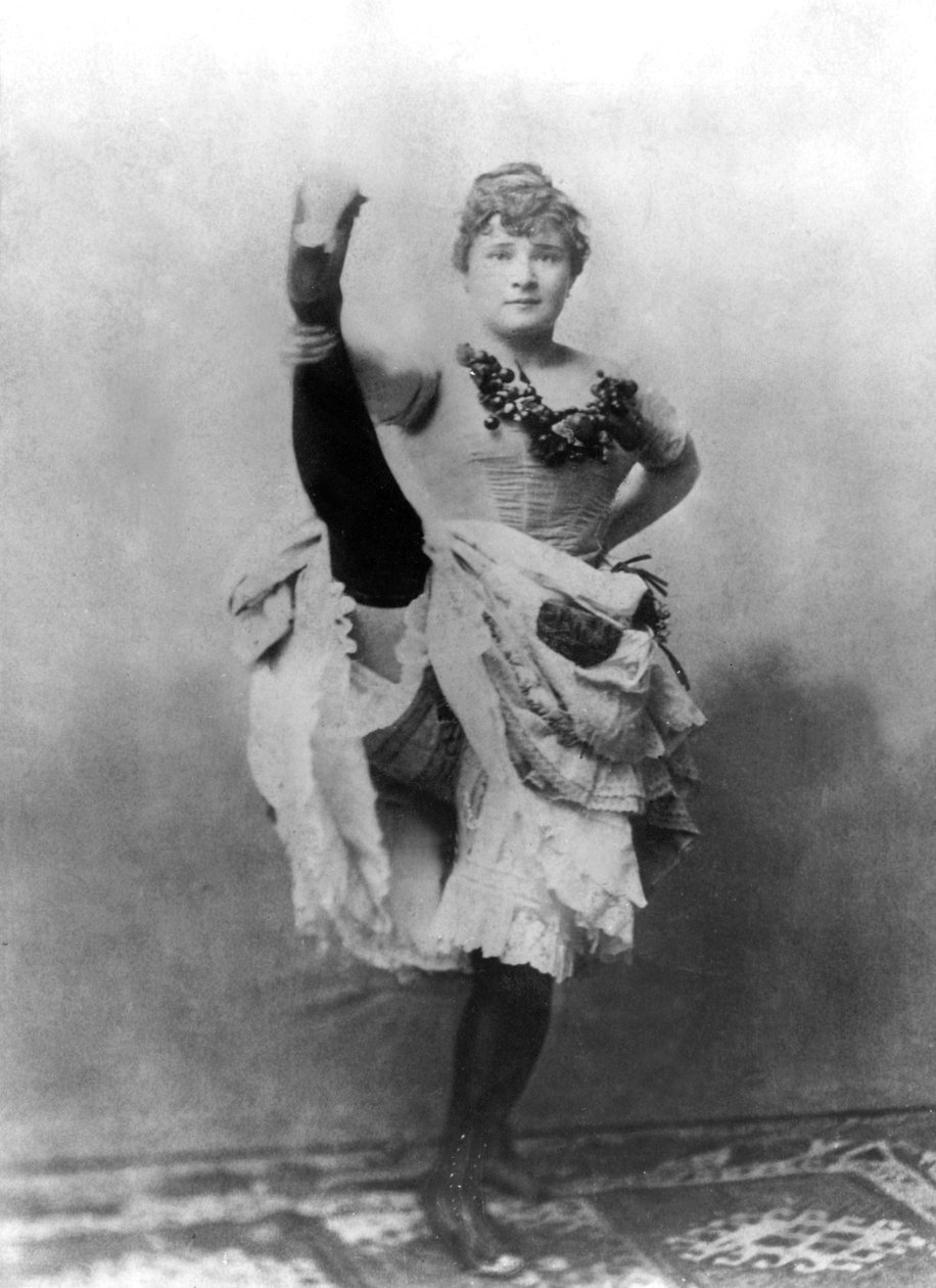 Louise Weber (1870-1929) alias La Goulue, fransk danserinde fra franske Cancan ved Folies Bergeres i Paris og model af ToulouseLautrec af Unknown photographer