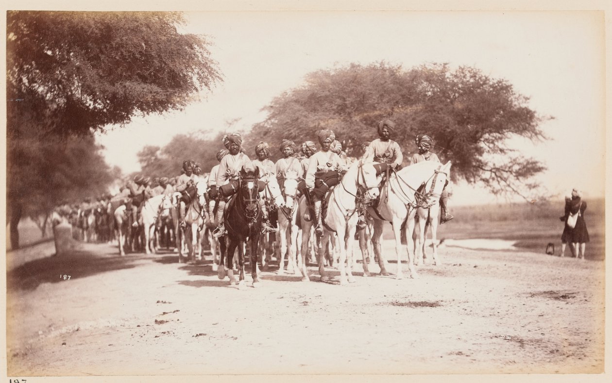 Nabha indfødte kavaleri-kontingent i Delhi-øvelseslejren af Unknown photographer