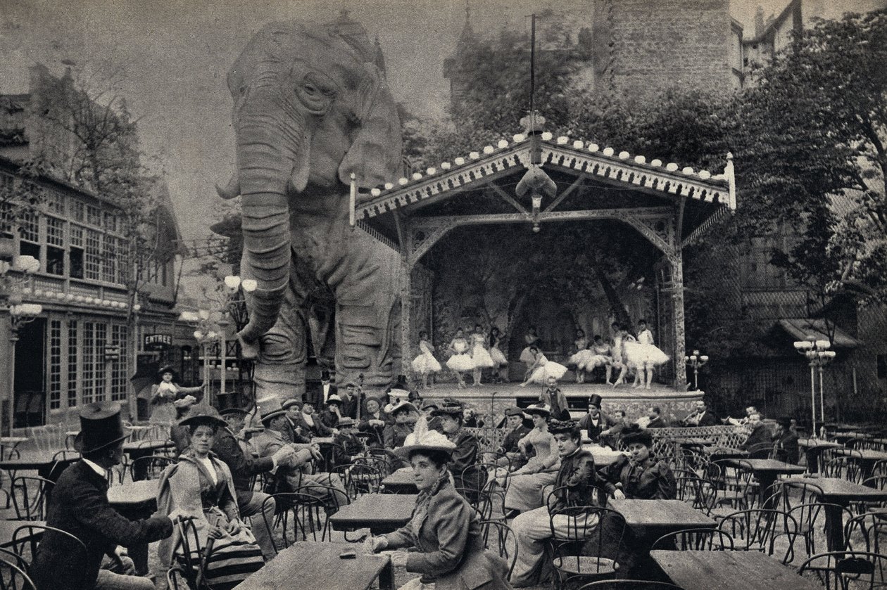 Populær livsscene ved Moulin Rouge i Paris. Fotografi, slutningen af det 19. århundrede, Paris. Saml. Selva. af Unknown photographer