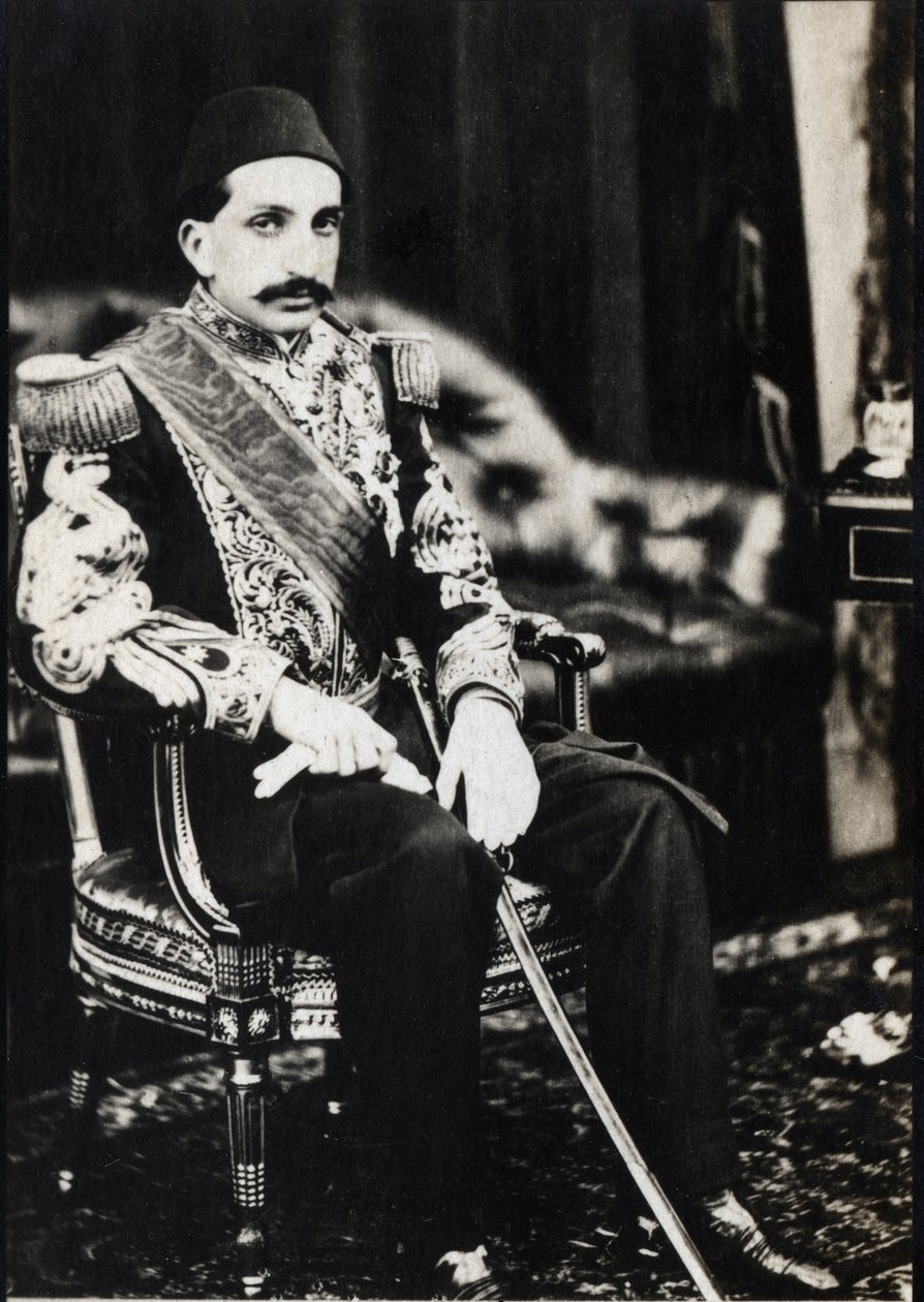 Portræt af Abdulhamid II (1842-1918), Sultan fra Det Osmanniske Rige (s/h foto) af Unknown photographer