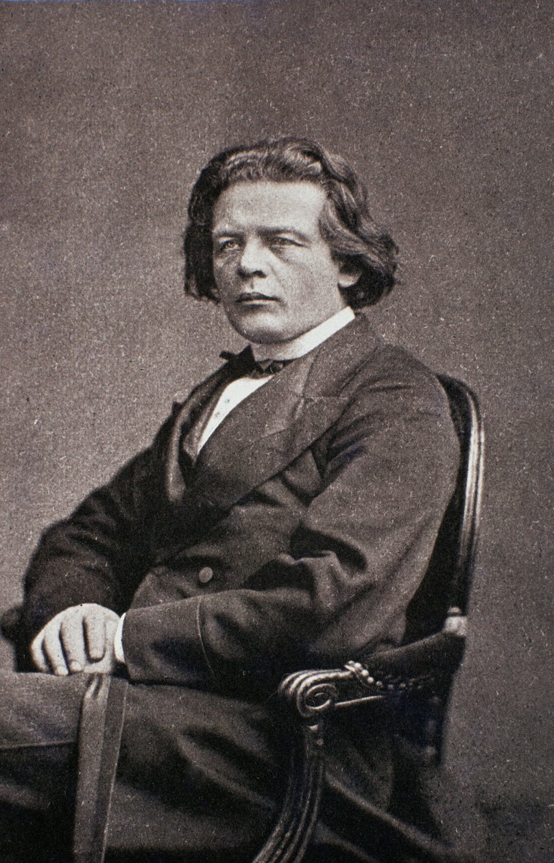 Portræt af Anton Rubinstein (s/h foto) af Unknown photographer