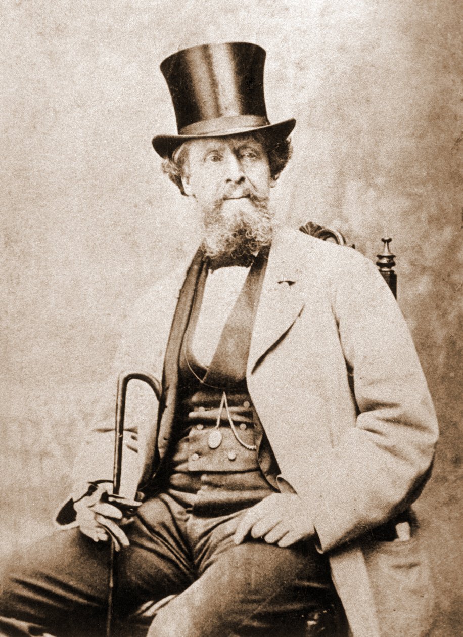 Portræt af Charles Dickens (1812-1870), engelsk forfatter omkring 1855. af Unknown photographer