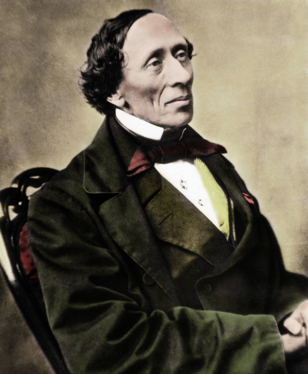 Portræt af den danske forfatter og digter HC Andersen (1805-1875). Foto fra 1860