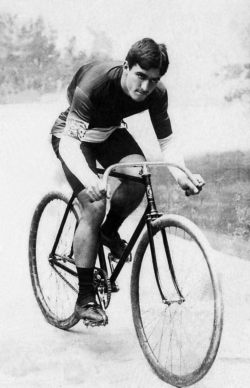Portræt af Edmond Jacquelin (1875-1928), fransk cykelrytter med tilnavnet "Piou-Piou (Piou Piou)"". af Unknown photographer