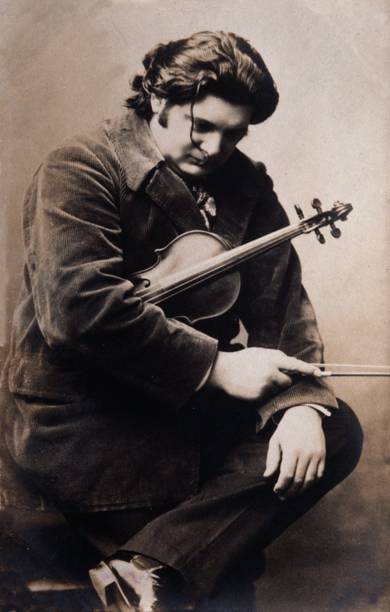 Portræt af Eugene Ysaye (s/h foto) af Unknown photographer