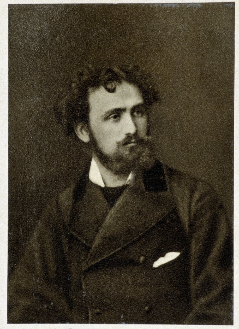 Portræt af Eugène Delacroix (1798 - 1863) i 1854. af Unknown photographer