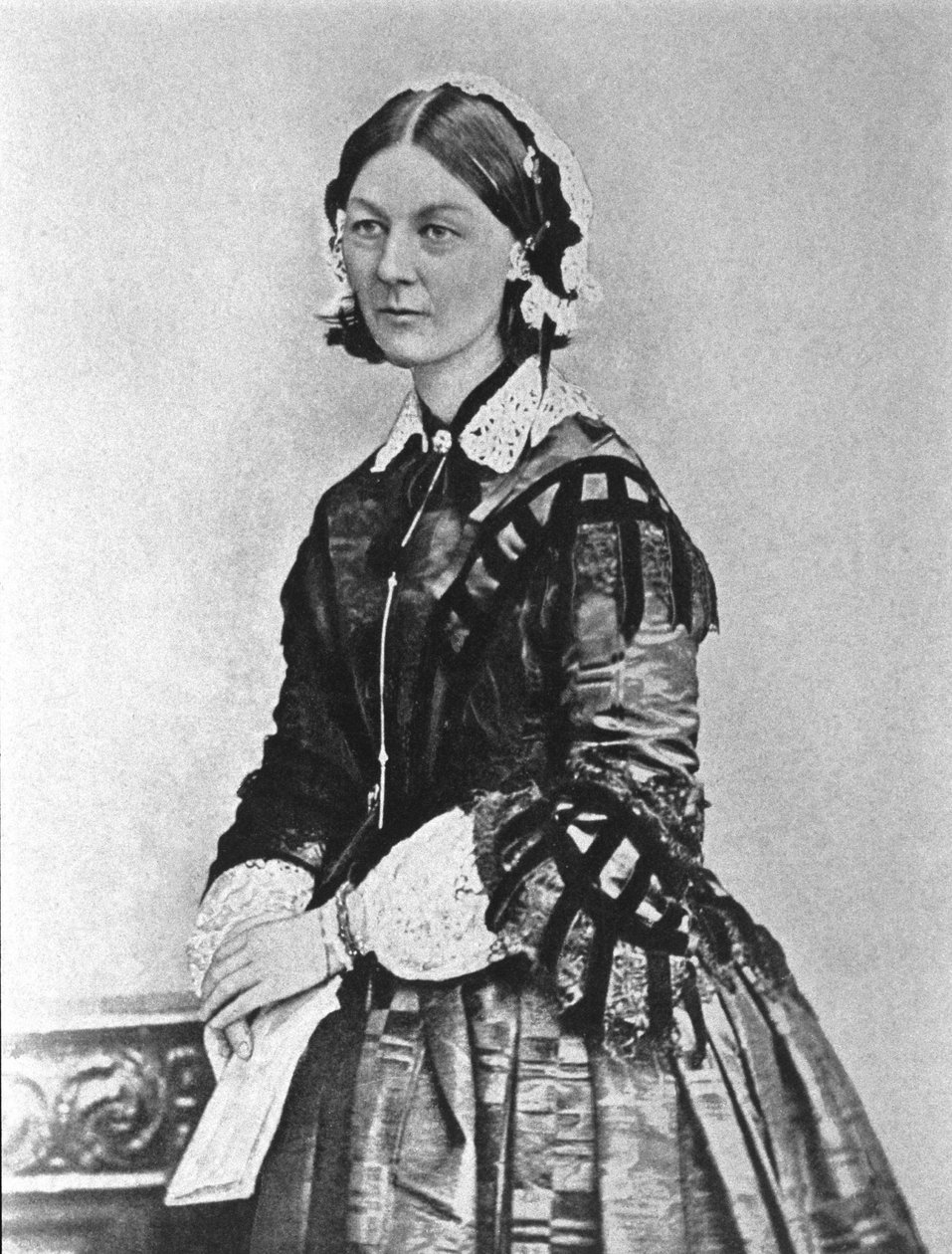 Portræt af Florence Nightingale (1820 - 1910). 1800-tals fotografi. af Unknown photographer