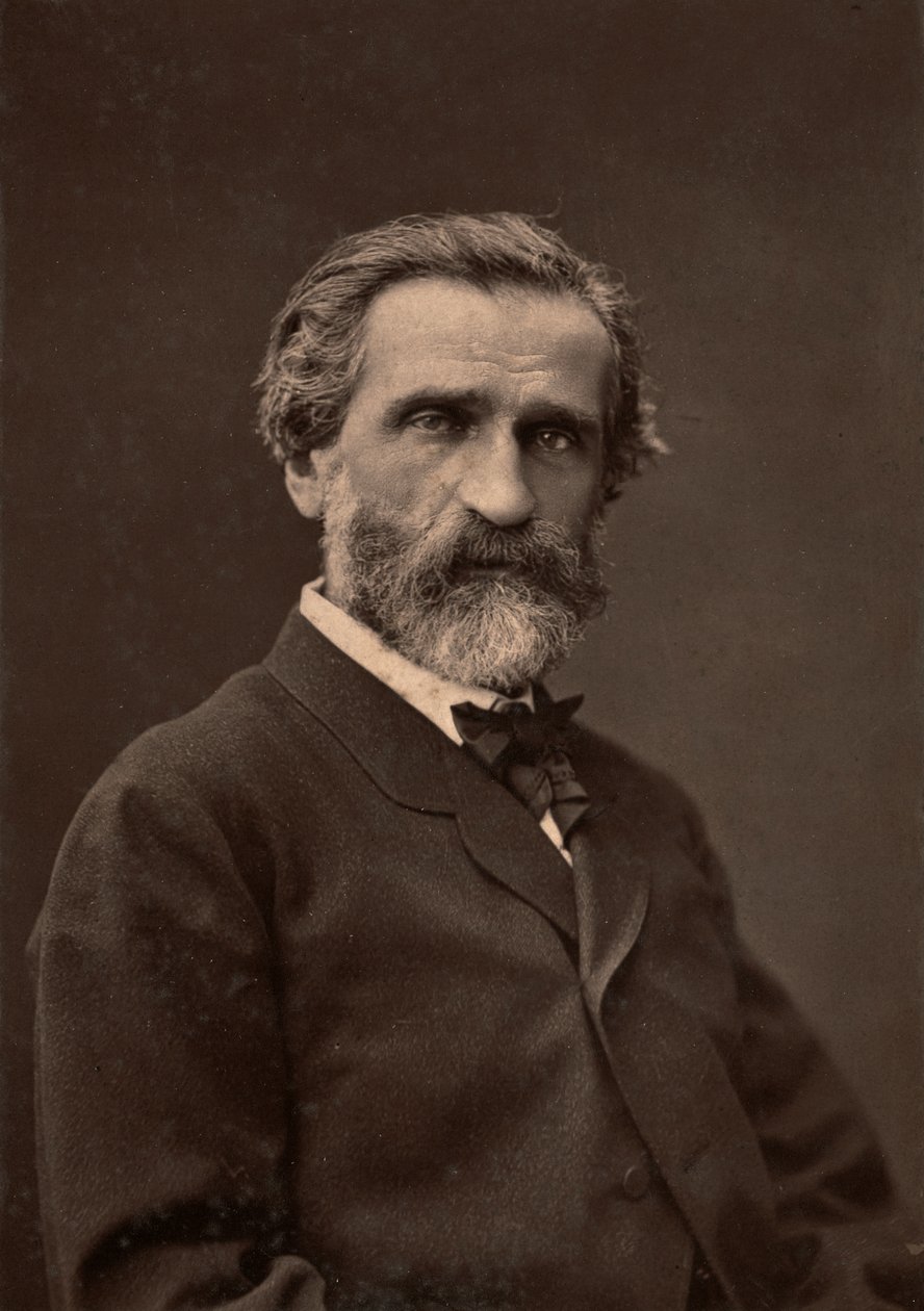 Portræt af Giuseppe Verdi, den berømte komponist. af Unknown photographer