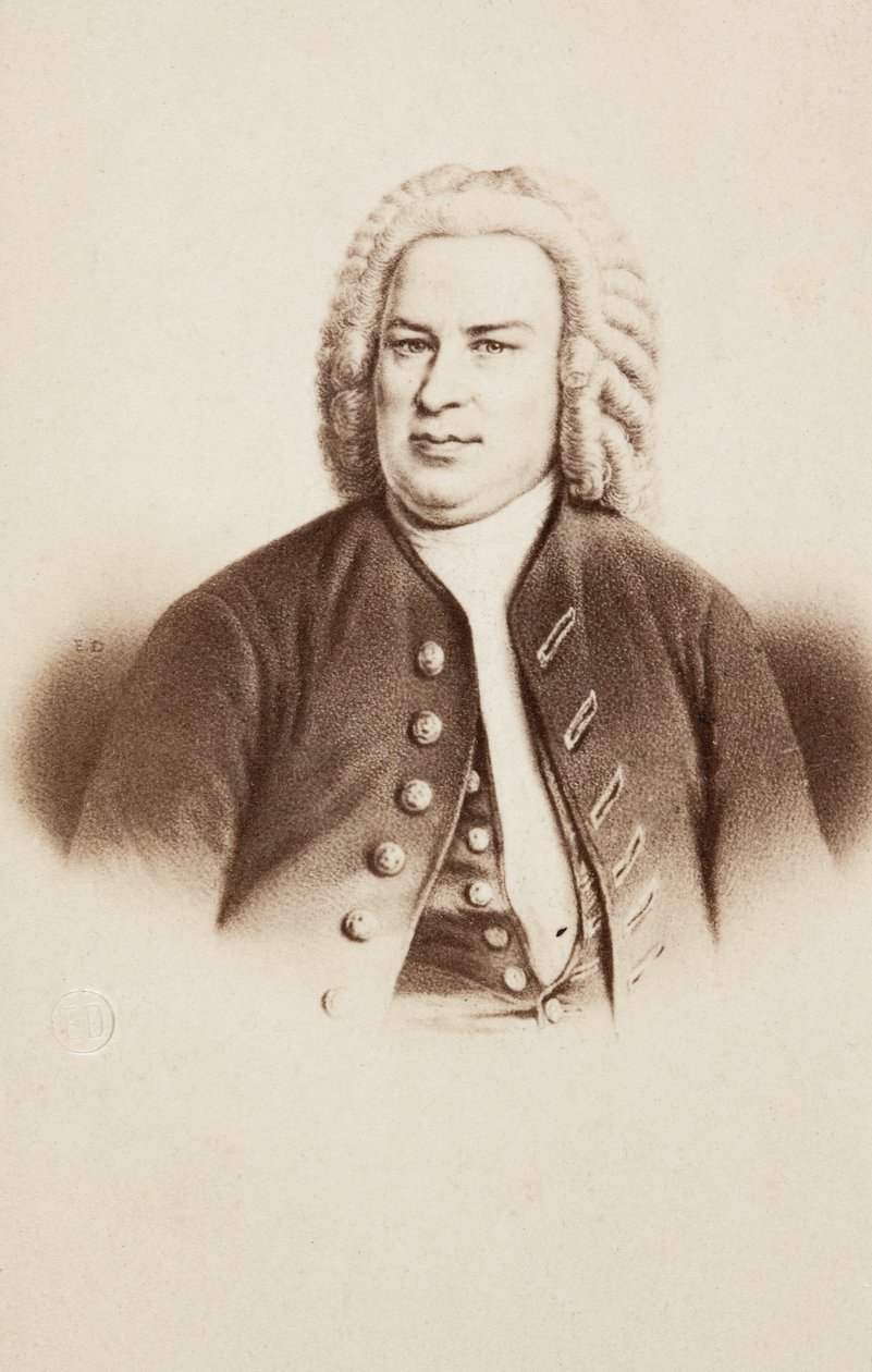 Portræt af Johann Sebastian Bach, fra et tidligere billede af Unknown photographer