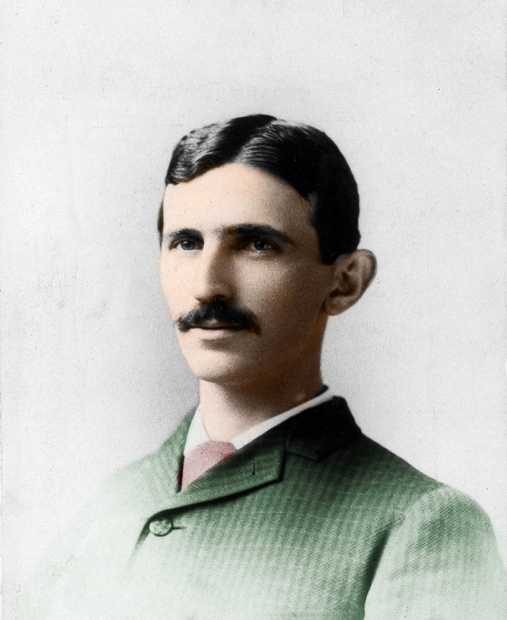 Portræt af Nikola (Nikola) Tesla (1857-1943). Elektroingeniør og kroatisk fysiker naturaliseret amerikaner. af Unknown photographer