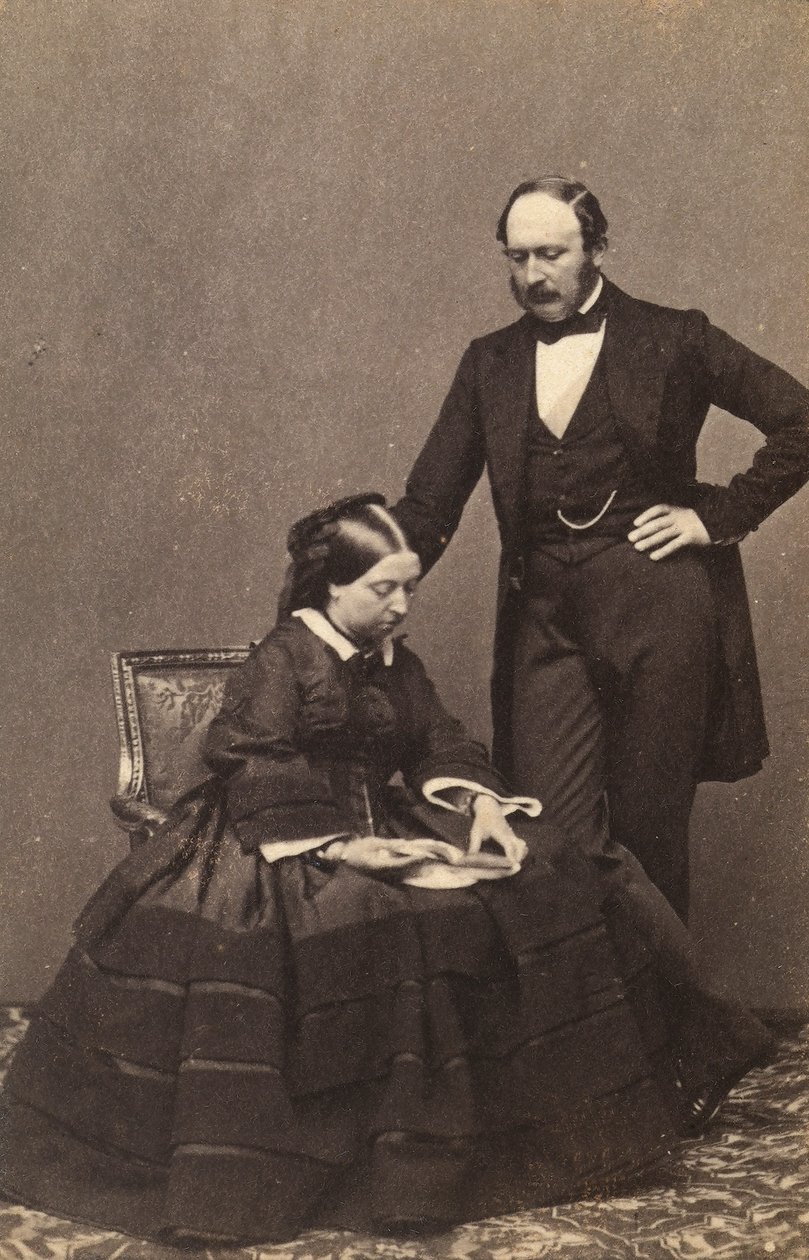 Portræt af dronning Victoria af England og prinsgemalen Albert af Sachsen-Coburg-Gotha af Unknown photographer