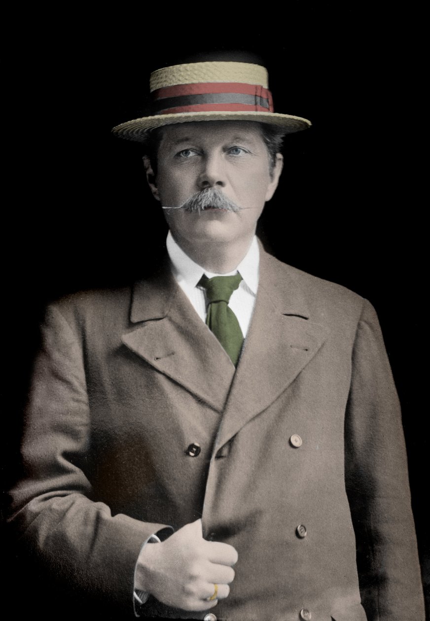 Portræt af Sir Arthur Conan Doyle (1859-1930), engelsk forfatter, skaberen af karakteren "Sherlock Holmes". af Unknown photographer