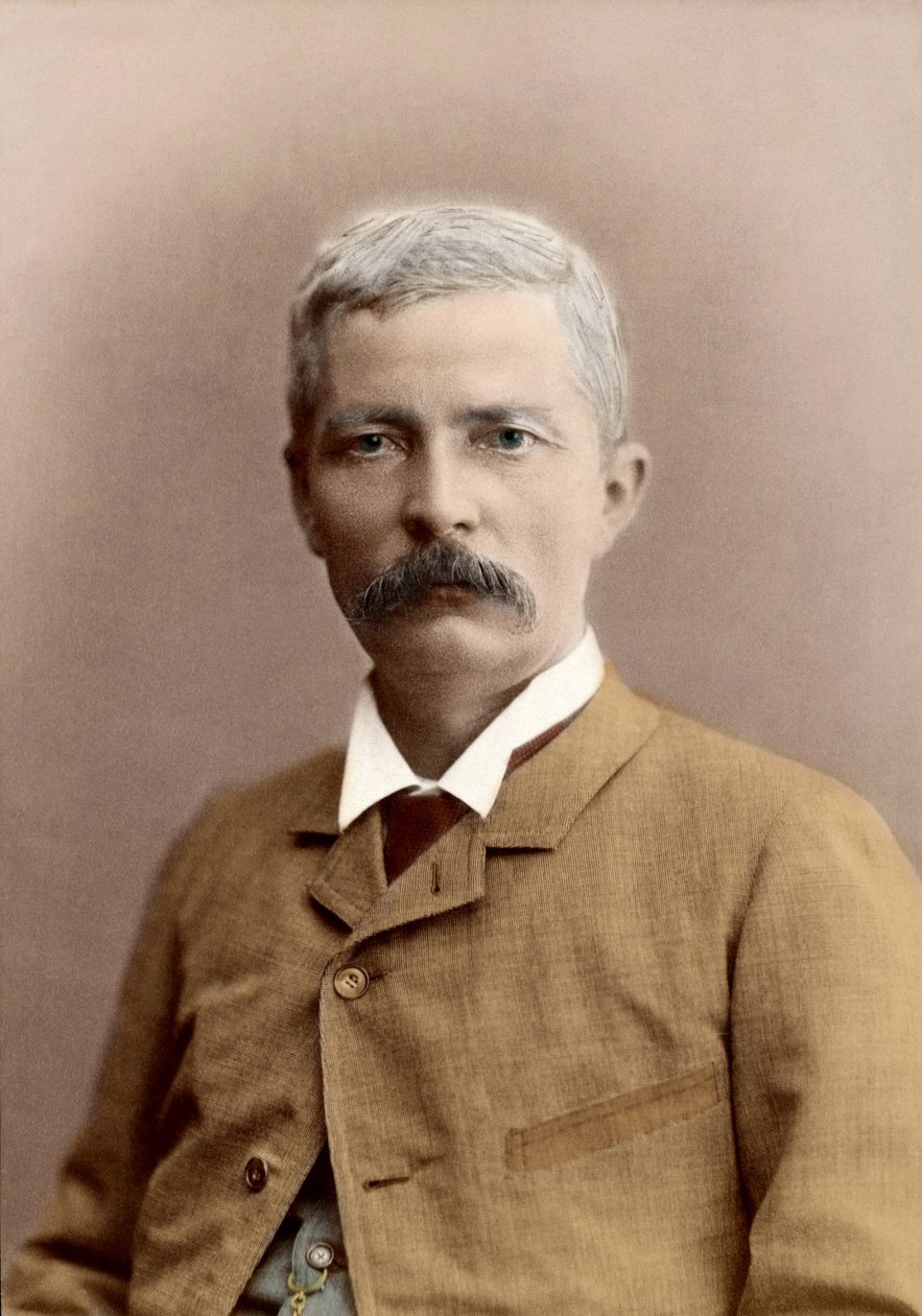 Portræt af Sir Henry Morton Stanley (født John Rowlands) (1841-1904), walisisk journalist og opdagelsesrejsende. senere farvning af Unknown photographer
