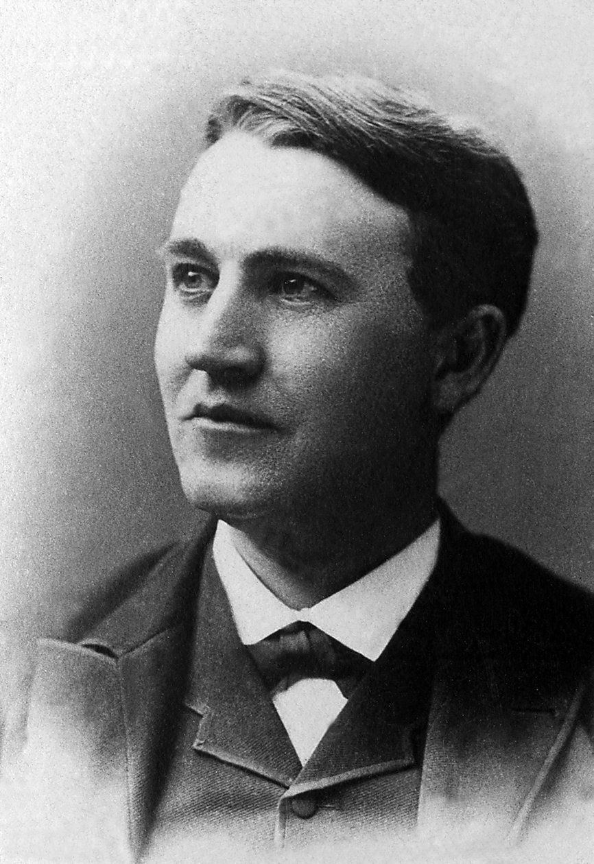 Portræt af Thomas Alva Edison (1847-1931), amerikansk forretningsmand og opfinder. af Unknown photographer
