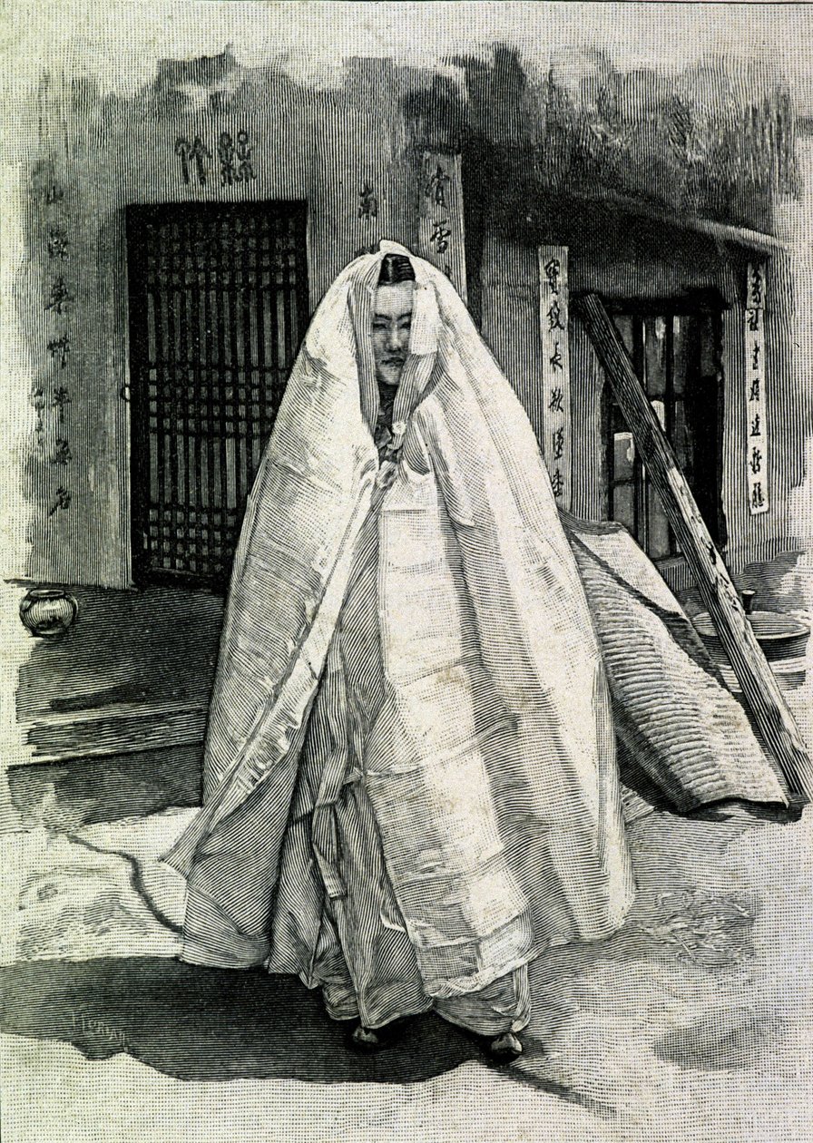 Portræt af en koreansk dame i slutningen af det 19. århundrede. af Unknown photographer