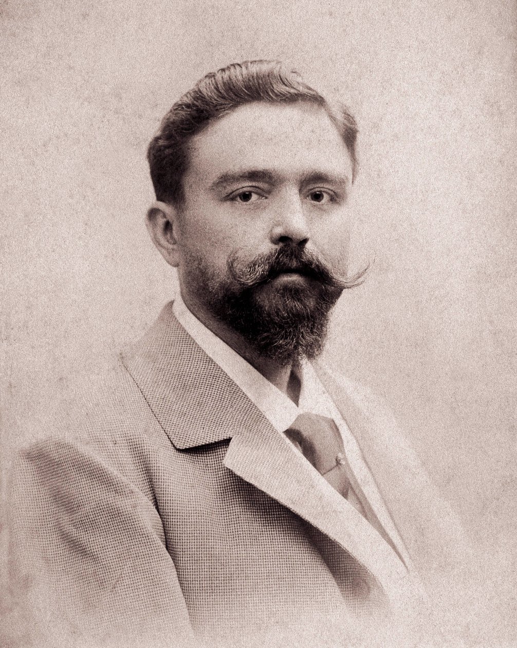 Portræt af komponist og pianist Isaac Albeniz (1860-1909) i en alder af 35. Foto af 1895. Madrid. Albeniz Foundation. af Unknown photographer