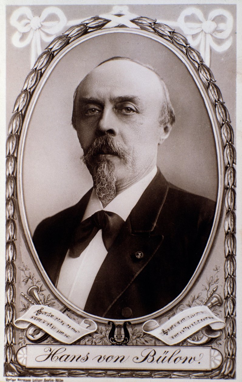 Portræt af den tyske instruktør og pianist Hans von Bulow (s/h foto af Unknown photographer