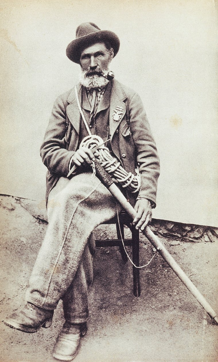 Portræt af den italienske bjergbestiger Jean-Antoine Carrel (Valtournenche af Unknown photographer