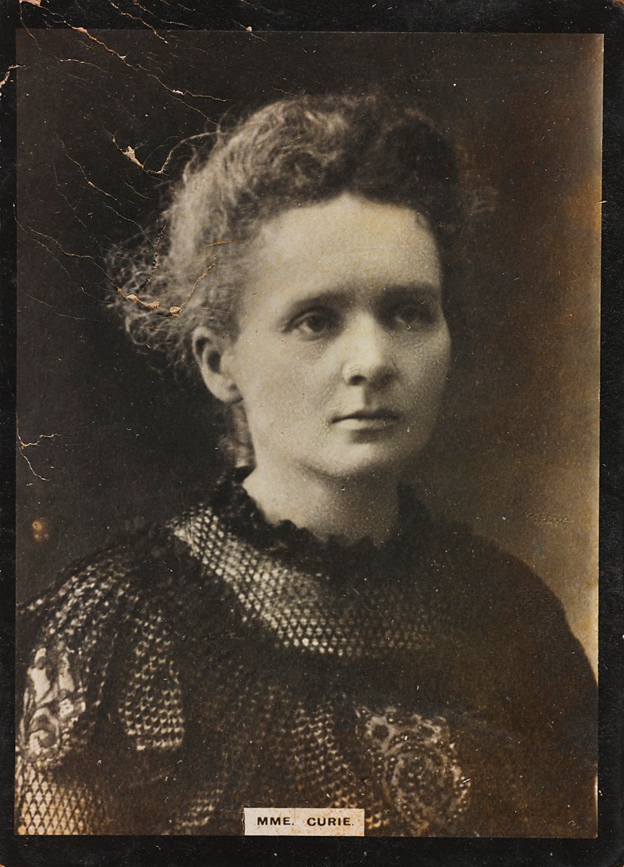 Portræt af kemikeren og fysikeren Marie Sk#322;odowska-Curie (1867-1934), hustru til Pierre Curie, Nobelpris for fysik i 1903 sammen med sin mand og for kemi i 1911 af Unknown photographer