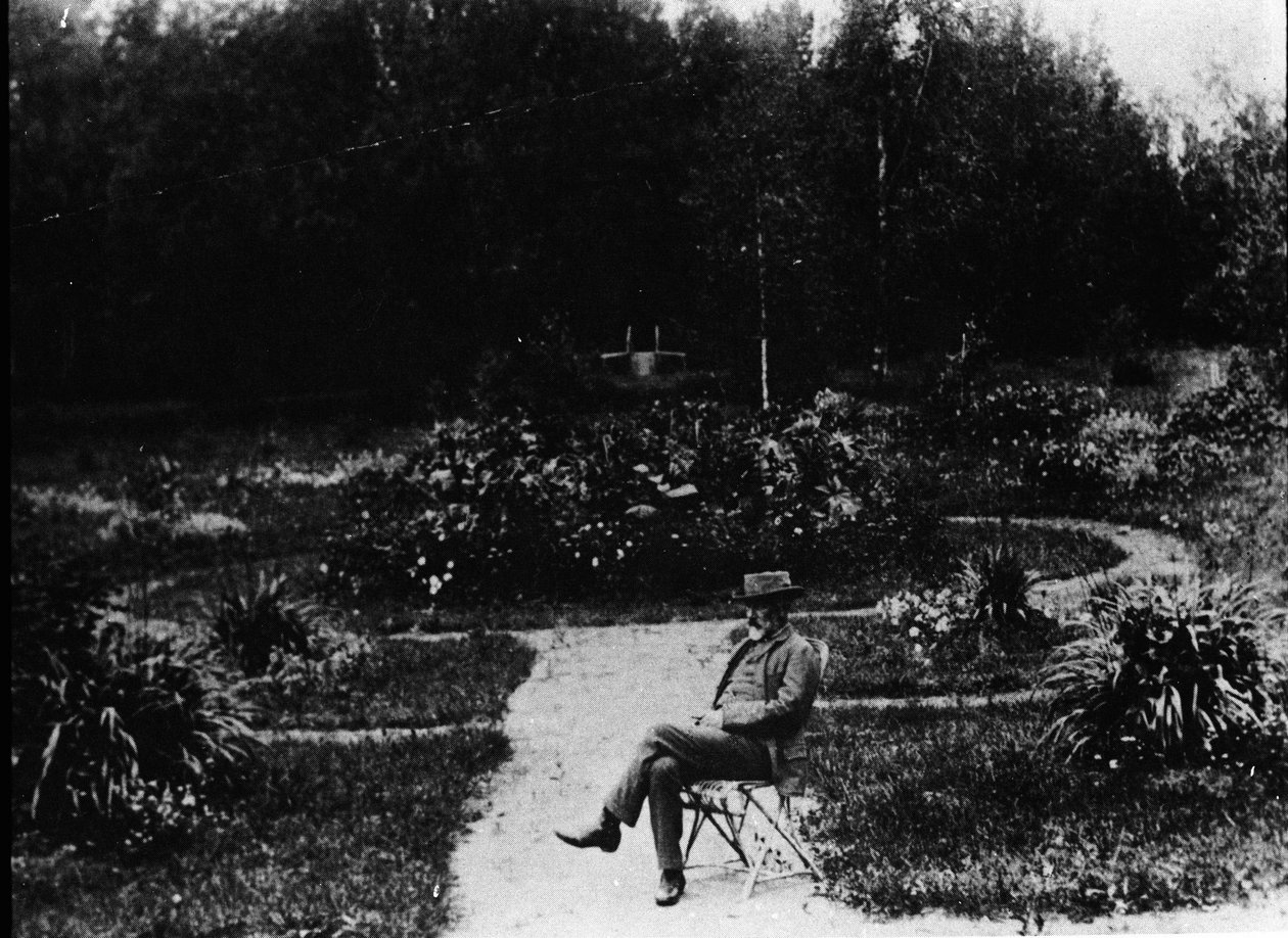 Portræt af komponisten Piotr eller Peter Iljitsj Tjajkovskij (eller Tjajkovskij eller Cajkovskij eller Tjajkovskij af Unknown photographer