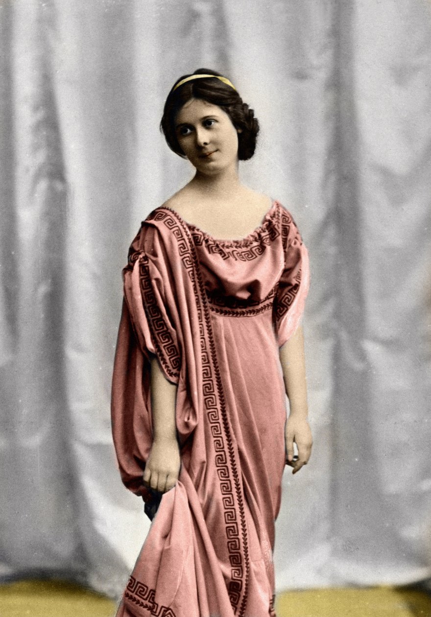 Portræt af danseren Isadora Duncan (1877-1927) (Portræt af danseren Isadora Duncan) Fotografi begyndelsen af det 20. århundrede Privat samling af Unknown photographer