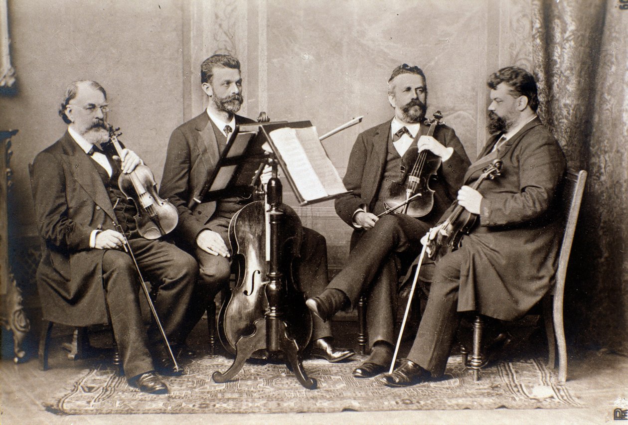 Portræt af medlemmerne af Joachim-kvartetten, ca. 1900 (s/h-foto) af Unknown photographer
