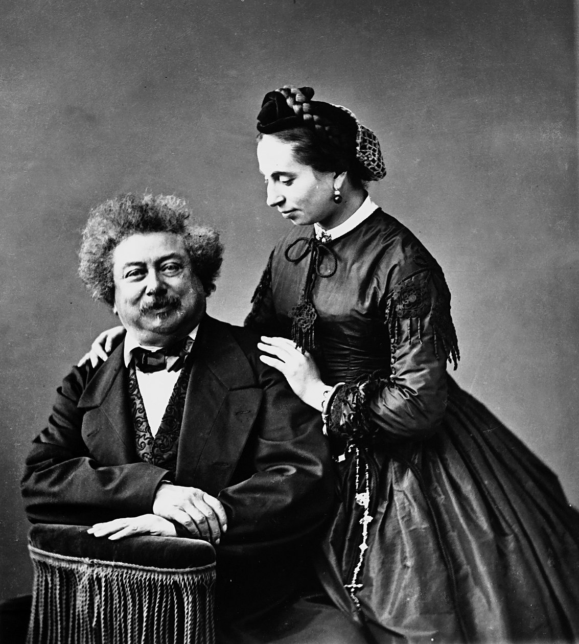 Portræt af forfatteren Alexandre Dumas med sin datter af Unknown photographer