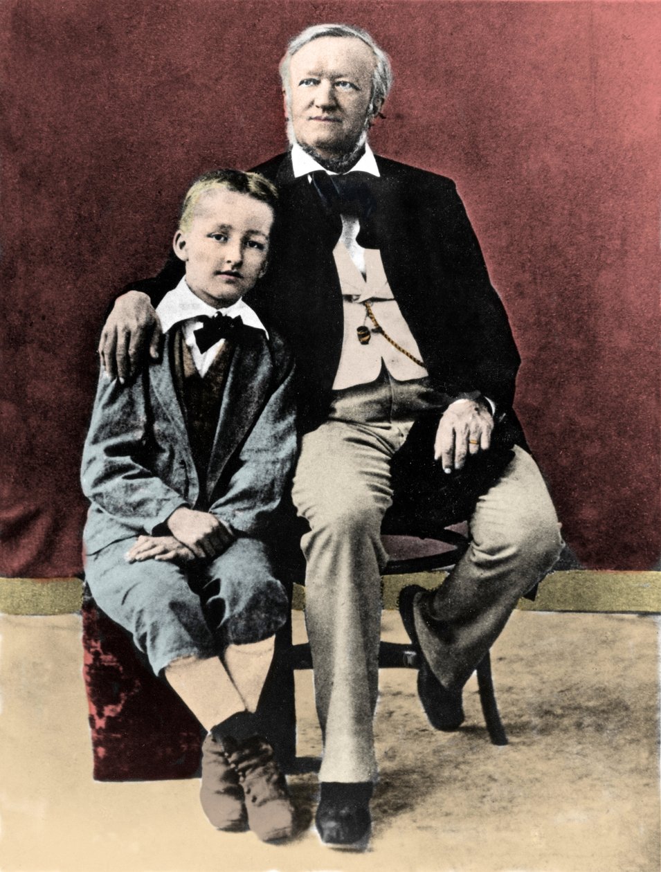 Richard Wagner med sin søn Siegfried Wagner (1869-1930) omkring 1880 af Unknown photographer