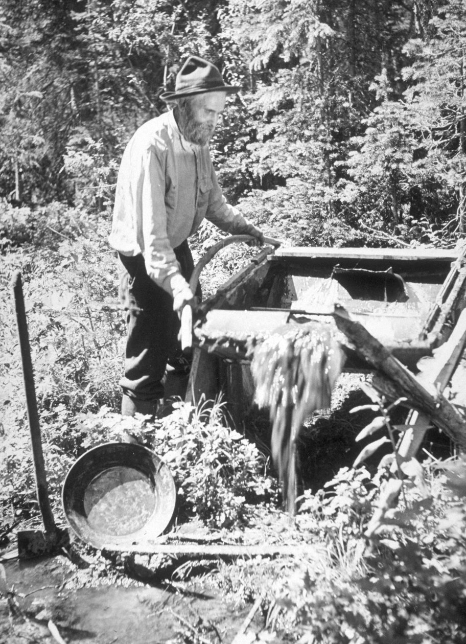 Slusing operation og panorering for guld i Californien slutningen af det 19. århundrede af Unknown photographer
