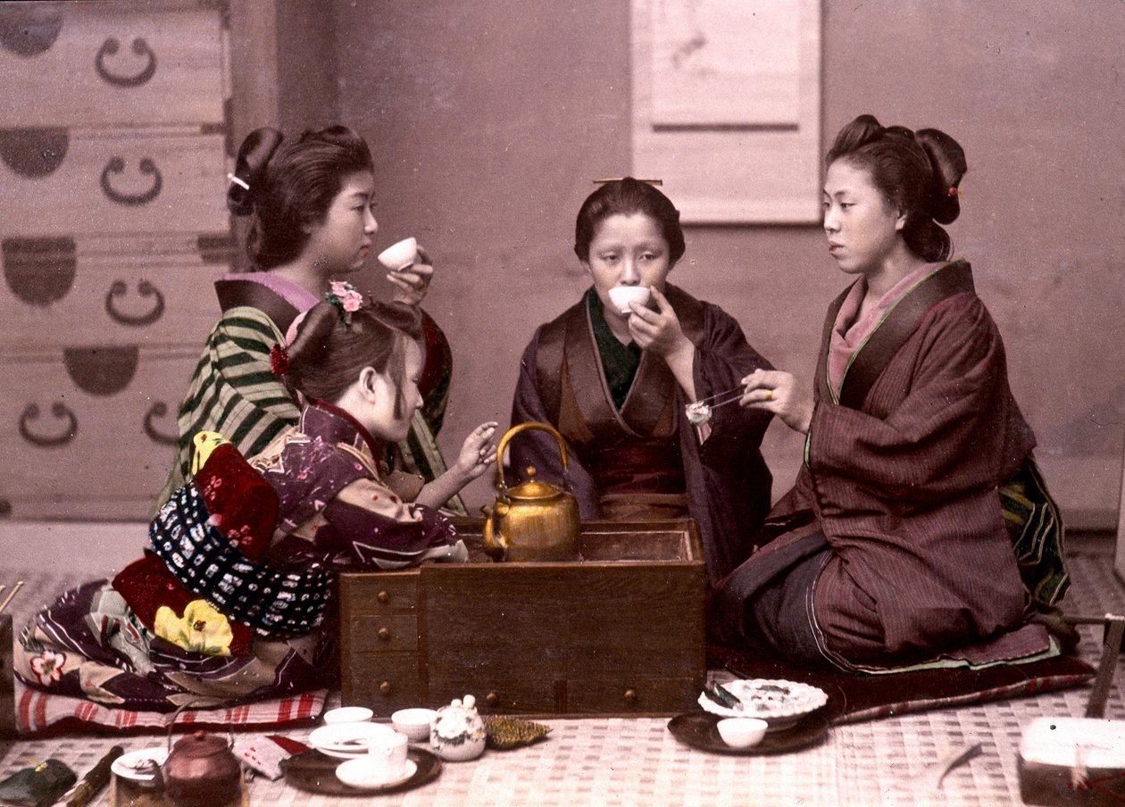 Tea at home, Japan, slutningen af det 19. århundrede - Foreign Missions Archive af Unknown photographer