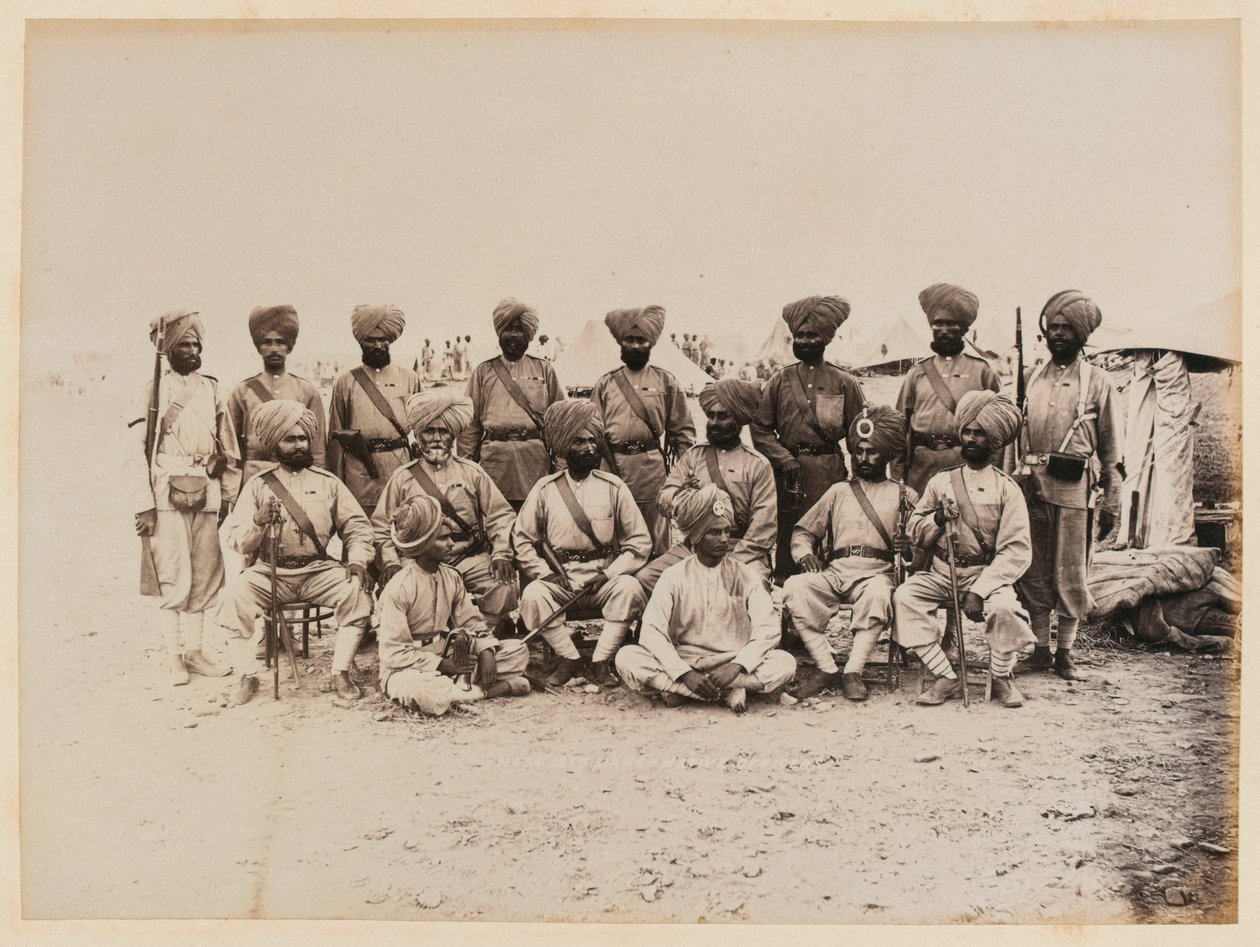 Det 15. (Ludhiana) regiment af bengalsk indfødt infanteri i Sudans ørkenlandskab af Unknown photographer