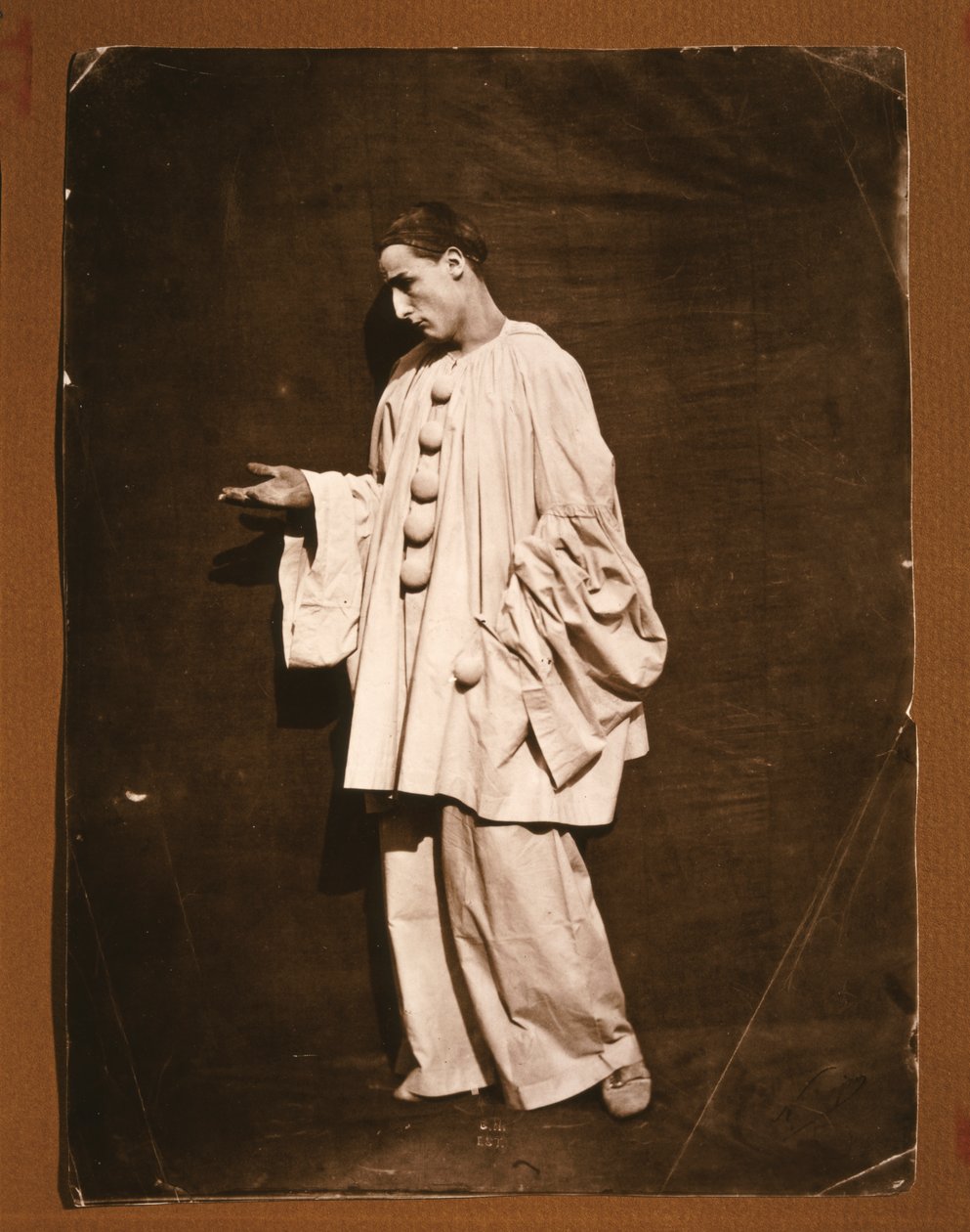 Mimen Jean-Charles Deburau som Pjerrot (foto) af Unknown photographer