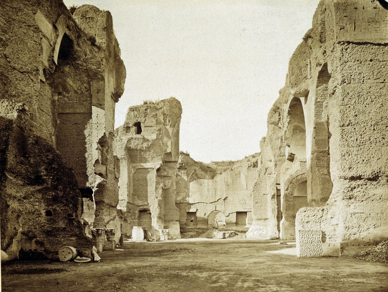 Ruinerne af de termiske bade i Caracalla i Rom af Unknown photographer