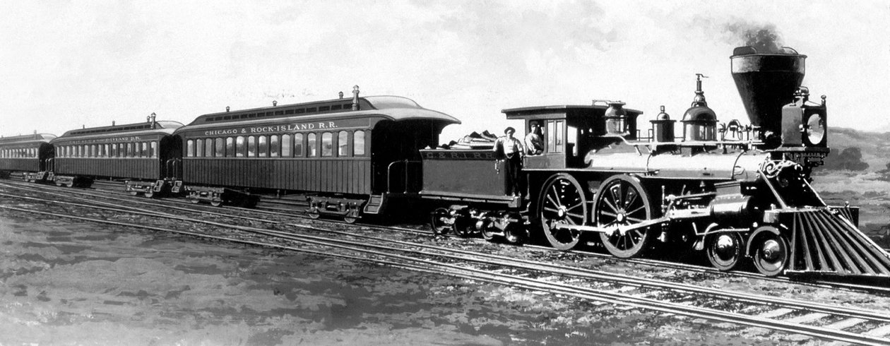 Toget fra Chicago, Rock Island og Pacific Railroad (CRI&P RR) brugt fra 1852 af Unknown photographer