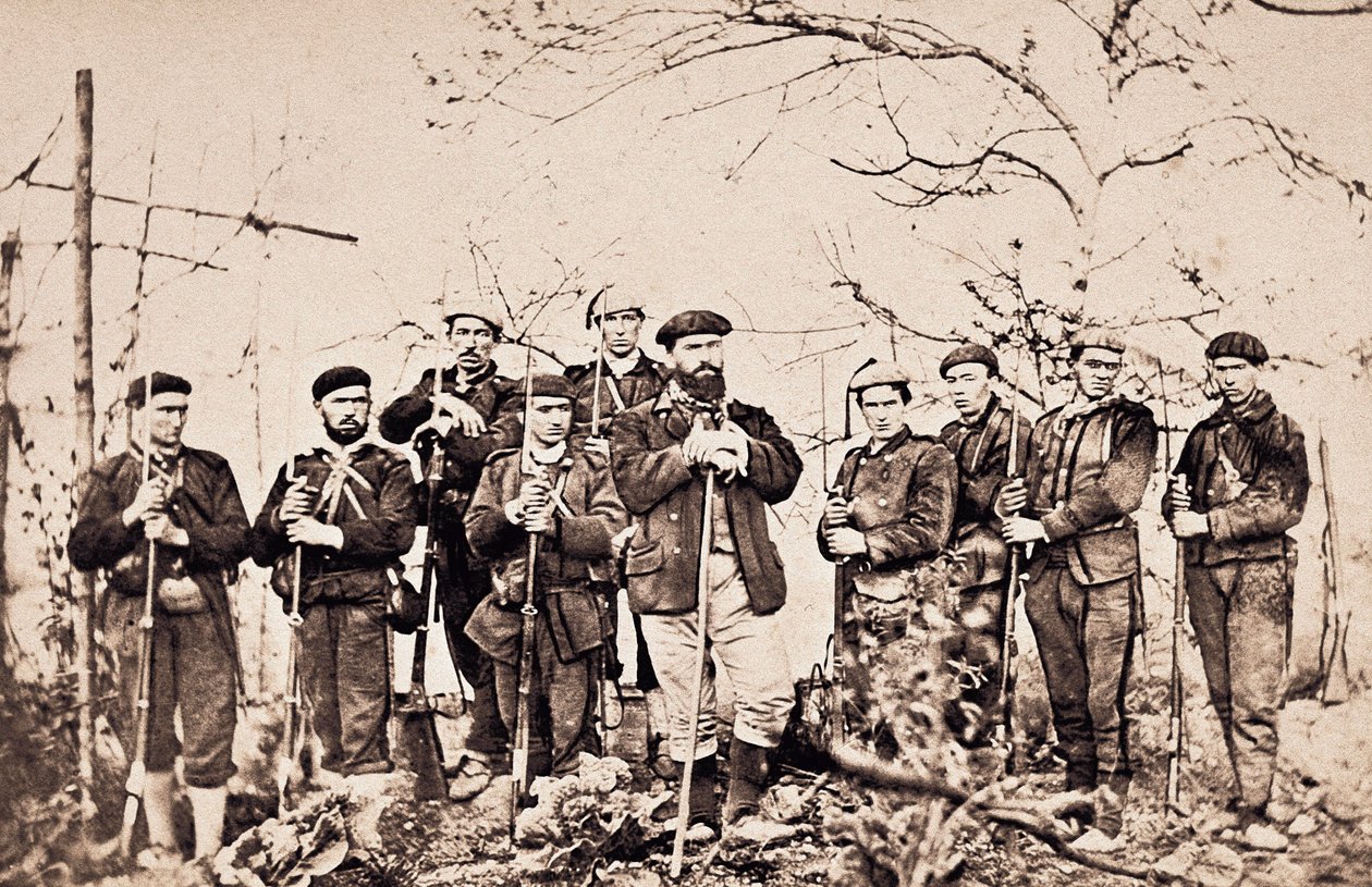 Tredje Carlistkrig (1872-1876): Santa Cruz-kuren og dens vagt. Fotografering Spanien, San Sebastian, San Telmo kommunale museum. af Unknown photographer