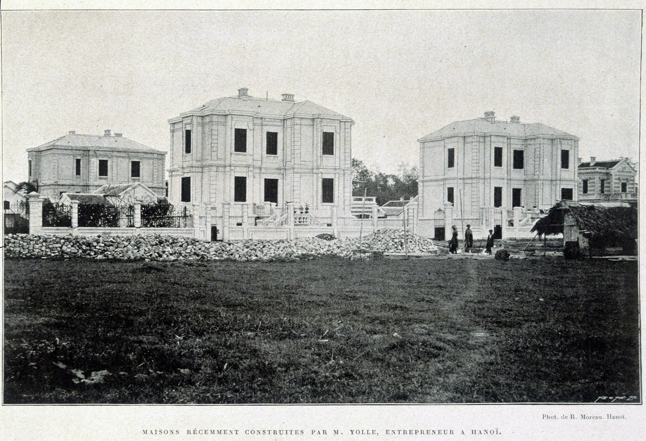 Rækkehuse bygget i Hanoi af iværksætteren Yolle, "Le Tonkin i 1900" af Robert Dubois. af Unknown photographer